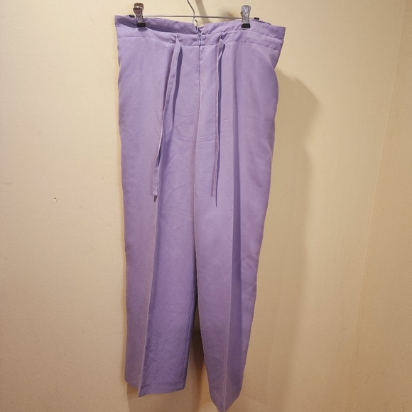 Silk Collection by Harve Benard Lavander 100% Silk Straight legs pants  size 6 - Picture 2 of 9